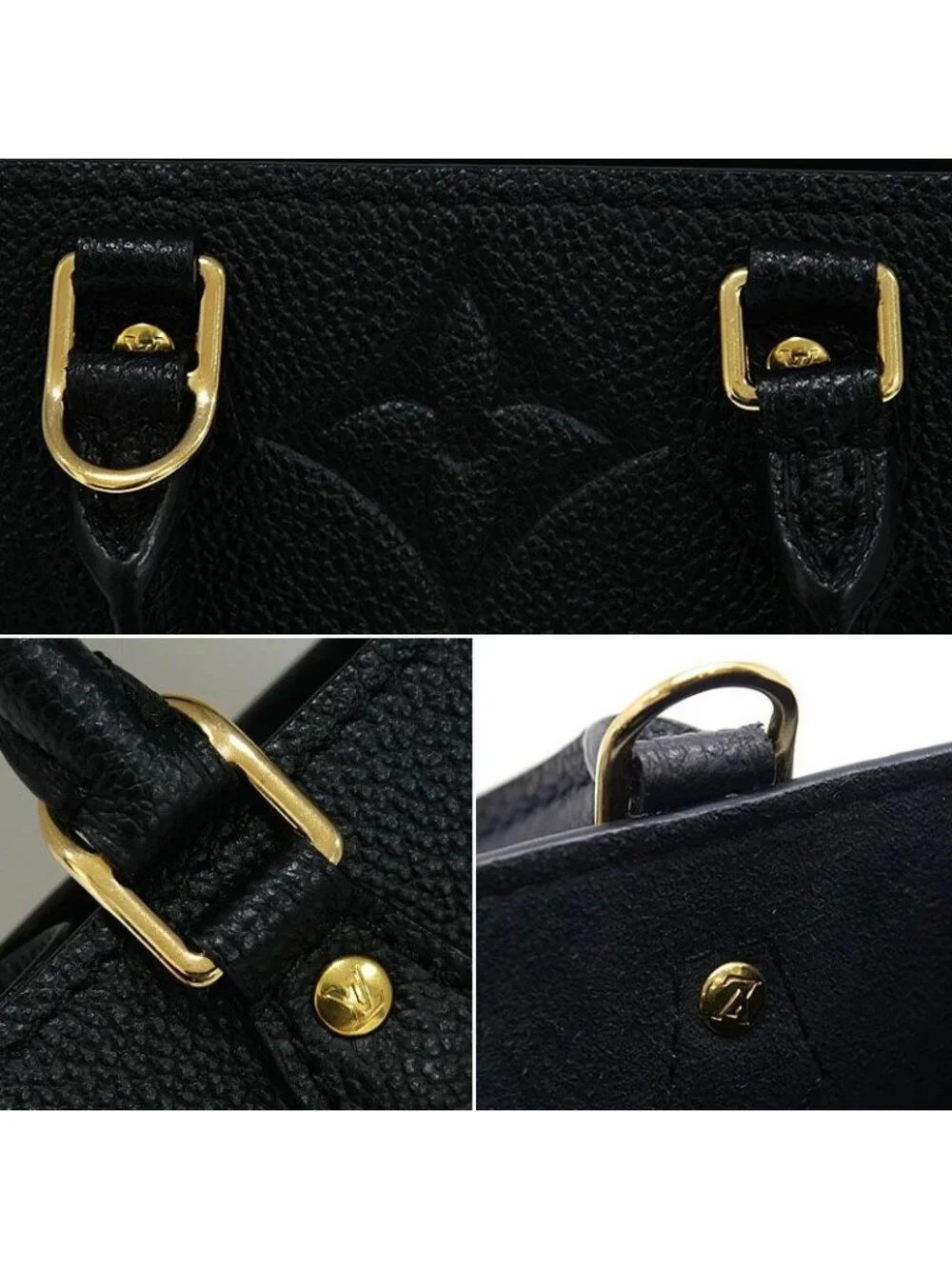 Louis Vuitton LV Petite Sac Plat Noir Empreinte Handbag
